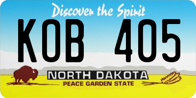 ND license plate KOB405