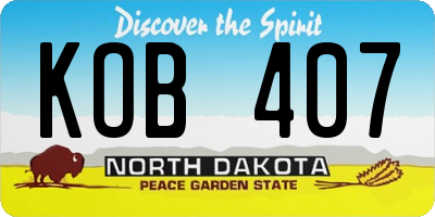 ND license plate KOB407