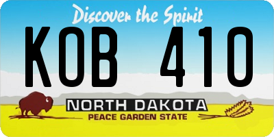 ND license plate KOB410