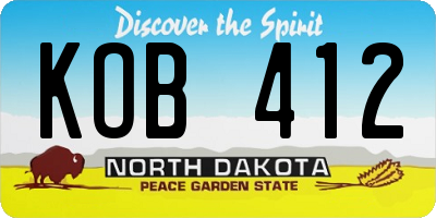 ND license plate KOB412