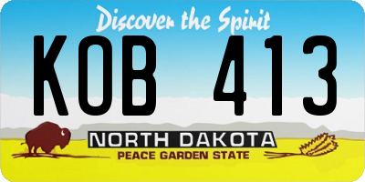 ND license plate KOB413