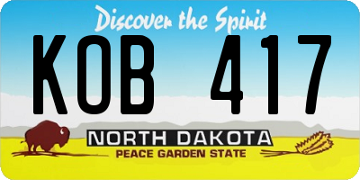 ND license plate KOB417