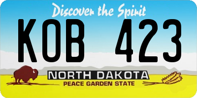 ND license plate KOB423