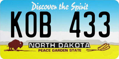 ND license plate KOB433