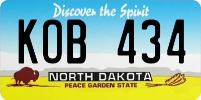 ND license plate KOB434
