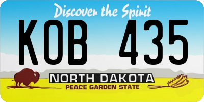 ND license plate KOB435