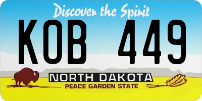 ND license plate KOB449