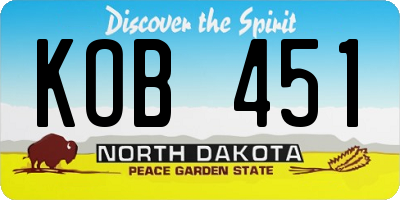 ND license plate KOB451