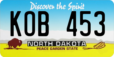 ND license plate KOB453