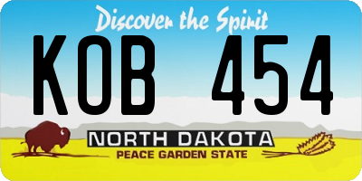 ND license plate KOB454