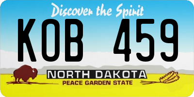 ND license plate KOB459
