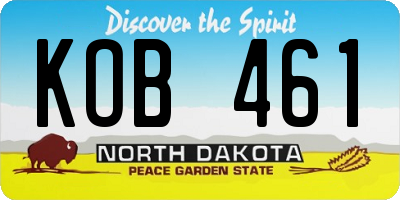 ND license plate KOB461