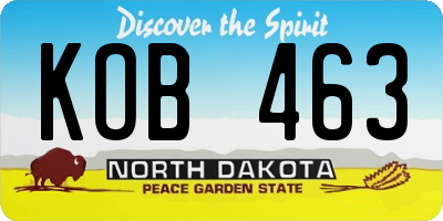 ND license plate KOB463