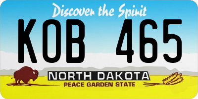 ND license plate KOB465