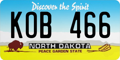 ND license plate KOB466
