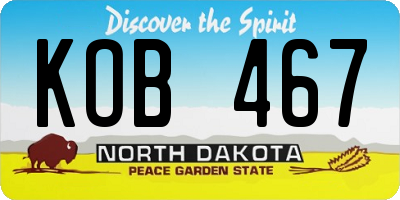 ND license plate KOB467