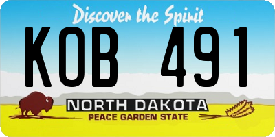 ND license plate KOB491