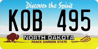ND license plate KOB495