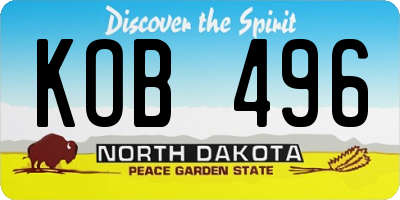 ND license plate KOB496