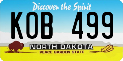 ND license plate KOB499
