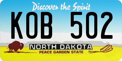 ND license plate KOB502