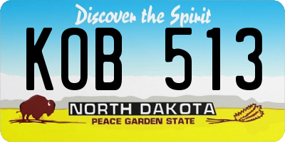 ND license plate KOB513