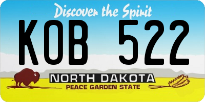 ND license plate KOB522
