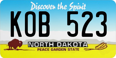 ND license plate KOB523
