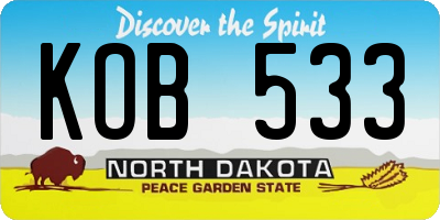 ND license plate KOB533