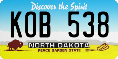 ND license plate KOB538