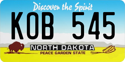 ND license plate KOB545
