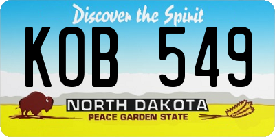 ND license plate KOB549