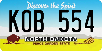 ND license plate KOB554