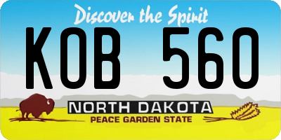 ND license plate KOB560