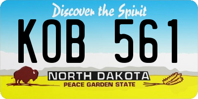 ND license plate KOB561
