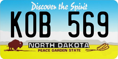 ND license plate KOB569