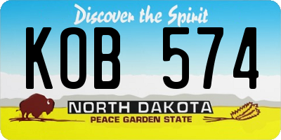 ND license plate KOB574