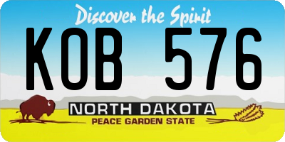 ND license plate KOB576