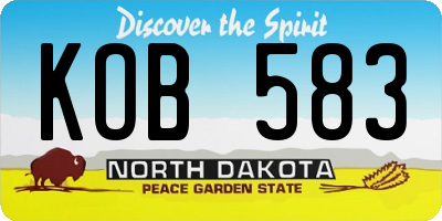 ND license plate KOB583