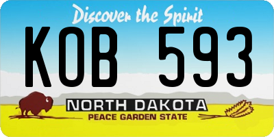 ND license plate KOB593