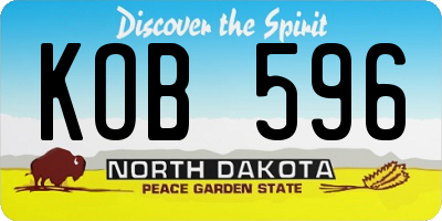 ND license plate KOB596