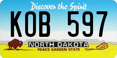 ND license plate KOB597