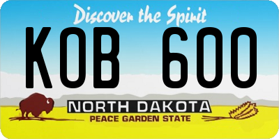 ND license plate KOB600