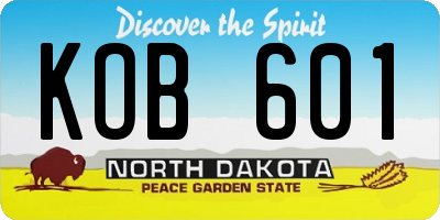 ND license plate KOB601