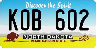 ND license plate KOB602