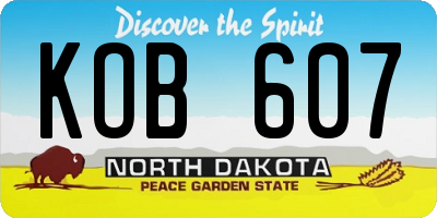 ND license plate KOB607