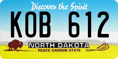 ND license plate KOB612