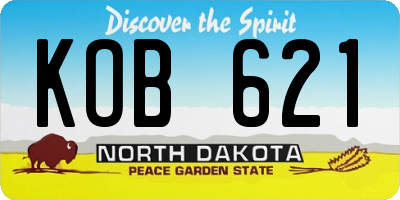 ND license plate KOB621