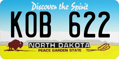 ND license plate KOB622