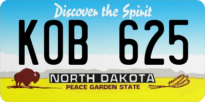 ND license plate KOB625